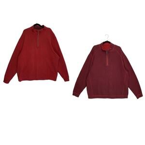 Tommy Bahama Reversible 1/4 Pullover Sweater Men's Size XXL Red Logo Casual